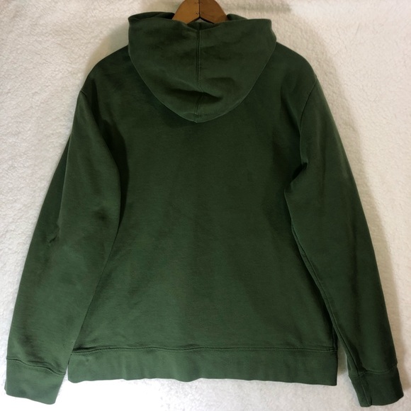 The North Face logo Fleece Hoody Sweatshirt men’s  L Green Half Dome gorp hike - Picture 3 of 11